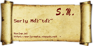 Serly Máté névjegykártya
