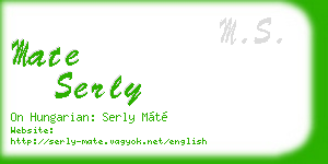 mate serly business card